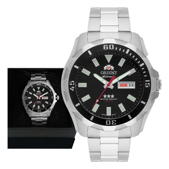 Relógio Orient Masculino Automático Mecânico Prata Original