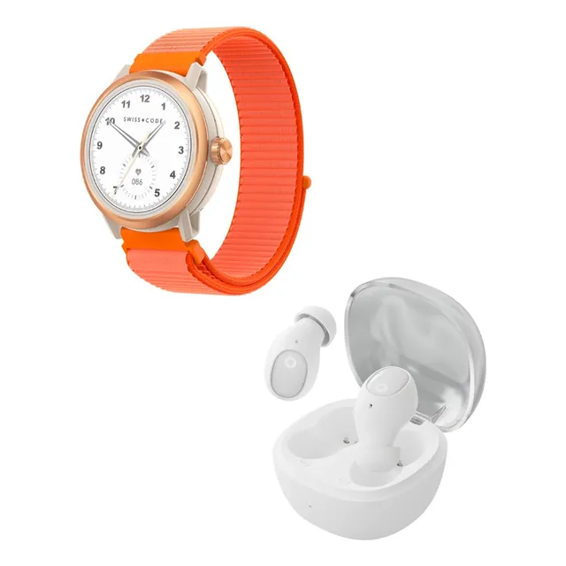 Swiss Code Combo Smartwatch Apex Amoled Beige Con Audífonos