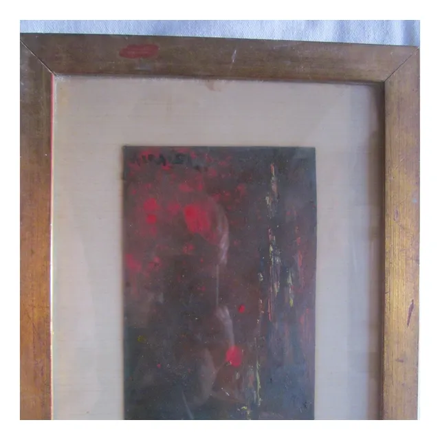 Antiguo Cuadro Oleo Sobre Carton Airaldi 16cm