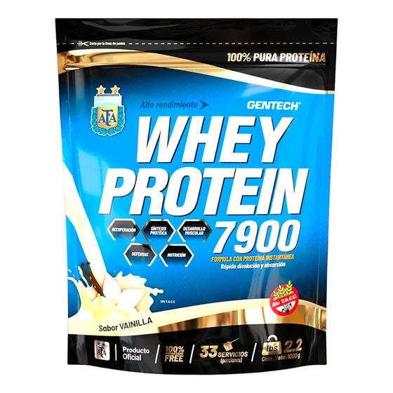 Whey Protein 7900 Afa 1 Kg Gentech Concentrado 0% Gluten