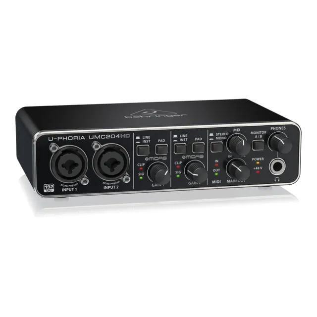 Placa De Audio Behringer Usb Umc204 Hd Interfaz 