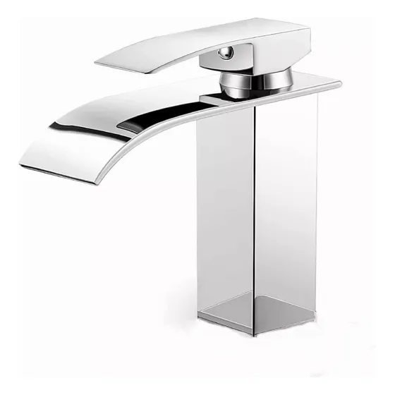 Llave De Lavamanos Modelo Cascada Cuadrada Acero Inoxidable 