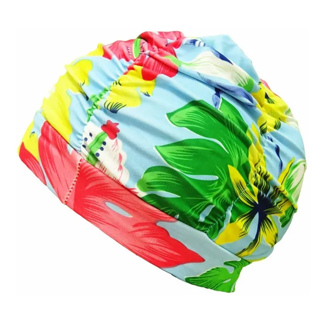 Gorro Natacion Plisado Pelo Largo No Impermeable Vq