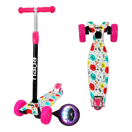 Scooter Monopatin Rosas Ruedas Led Regulable / Lhua Store