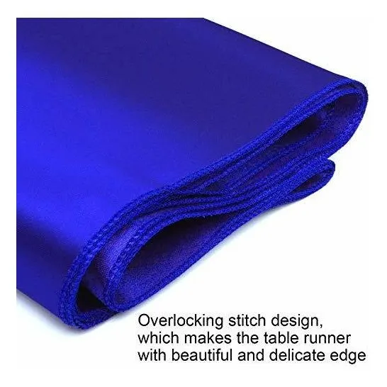 12 Camino Mesa Saten 108 Color Azul Oscuro Largo Para