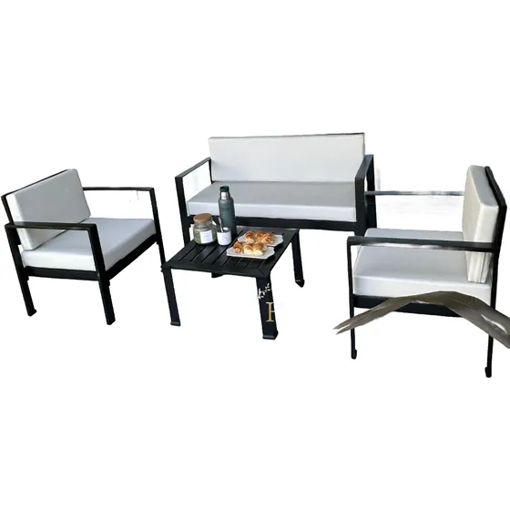 Juego De Jardin Aluminio / Set Living Jardín /juego Exterior