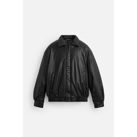 Jaqueta Bomber De Poliuretano Zara