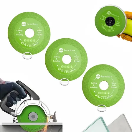 3 Discos Para Cortar Vidro Piso Cerâmica Espelho Acabamento Em Porcelanato Disco De 100mm 22mm Com Brinde Anel De Redução Para Serra Mármore E Esmerilhadeira - Smarter Tools Verde