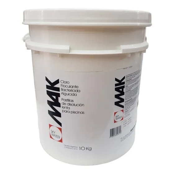 Pastilla De Cloro Triple Accion Para Pileta X 10kg Mak Sky W