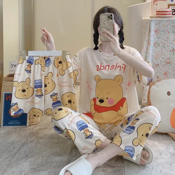 Pijamas De 3 Piezas Para Damas Talla Unica Versión Asiática
