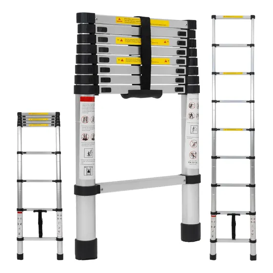 Escalera Telescópica De Extensión De 8.5 Pies, Escaleras Tel