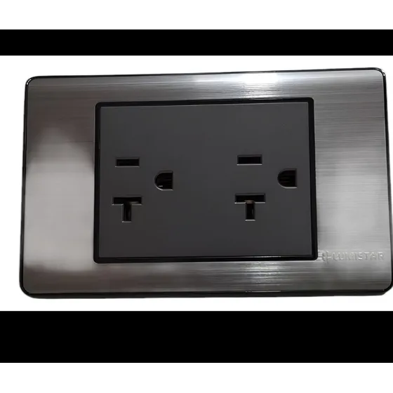 Toma Corriente Doble Elite Plata Semindustrial 20a Lumistar