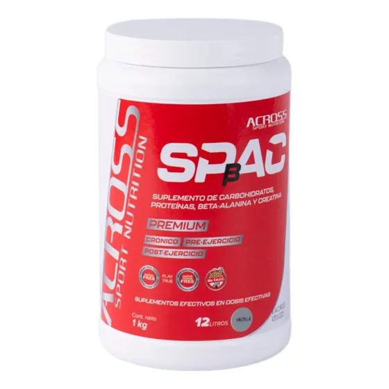 SPBAC Suplemento Proteínas Creatina y Beta-alanina 1KG Sabor Frutilla Across
