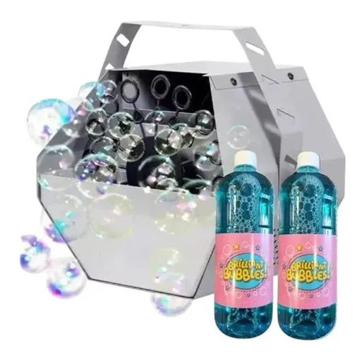 Maquina De Burbuja Portatil 60w Burbujas Fiesta + 2 Liquidos