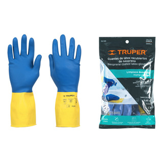 Guantes De Látex Reforzados Para Limpieza,talla/ch Azul/amarillo Guantes De Látex Reforzados Para Limpieza,talla/ch Azul/amarillo