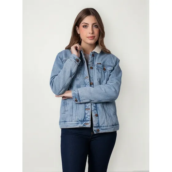 Chaqueta Ovejera En Denim Mujer Lec Lee