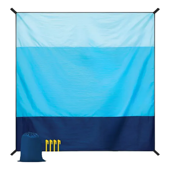 Lona De Playa Impermeable Ultraliviana Con Bolso Compacto Color Celeste