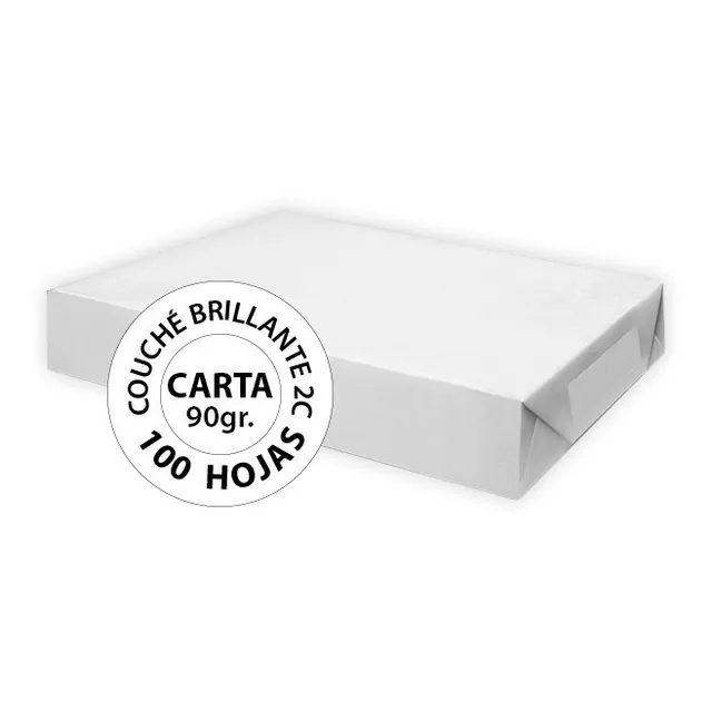 Papel Couche 2c Brillante Carta 90 Gr - 100 Hojas