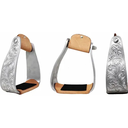Caballo  Ern Saddle Aluminio Grabado Roper Estribos Inc...