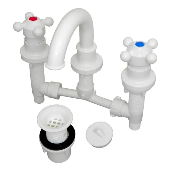 Griferia Plastica Mezcladora Lavatorio Polipropileno Mlca Color Blanco