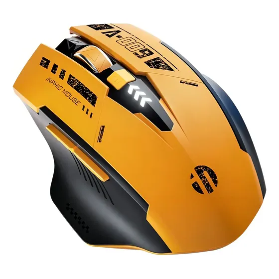Mouse Gamer Inalámbrico Bluetooth Inphic A009 Naranja 1600dpi USB Ergonomico