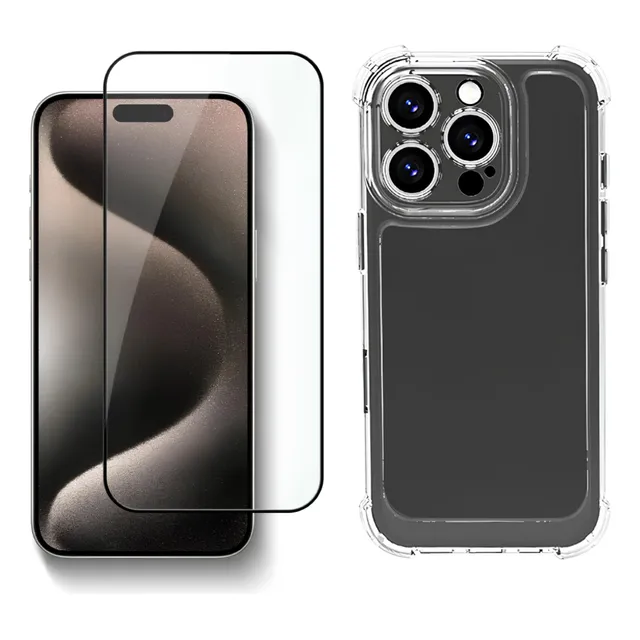 Carcasa Transparente Antigolpes Premium + Lamina Para iPhone
