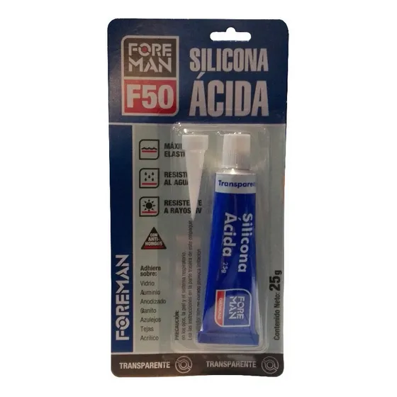 Silicona Acida Transparente 25gms X 1 Unid Foreman Tconviene