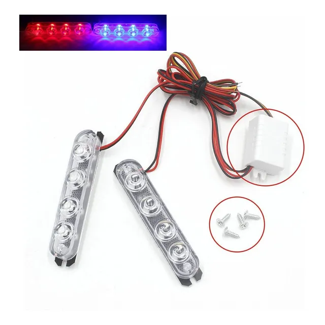 Luces Led Policiales Strobo Barra Azul Rojo Alto Brillo Par 