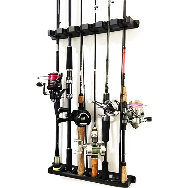 Soporte Organizador Exhibidor Cañas Pesca Reel Pared Pescar