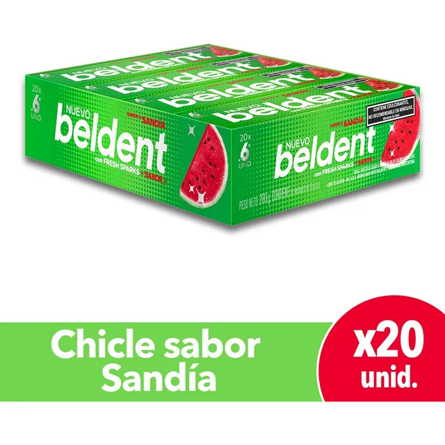 Chicle Sandia Beldent X 20 Unidades