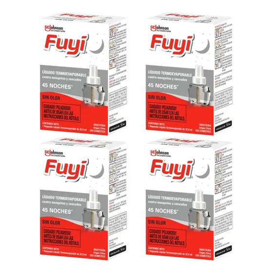 Repuesto Fuyi 45 Noches Pack 4x 32.9 Ml