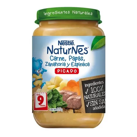 Picado Nestlé Naturnes Carne Papas Zanahoria Y Espinaca 215
