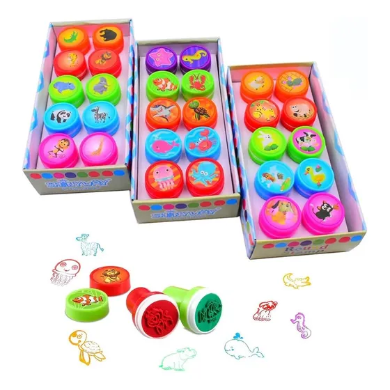 Sellos Infantiles Estampados Didácticos X 12 Unidades
