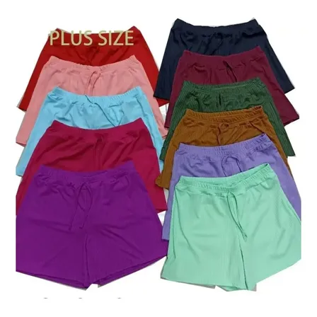 Promoção Kit 5 Shortinho Feminino Plus Size G1 G2 G3 Praia