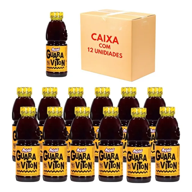 Guaraviton - Sabor Açai  - Kit 12 Unidades - Guaraná Viton