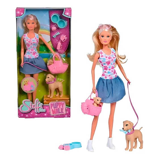 Muñeca Steffi Love Paseadora Perritos + Acc.