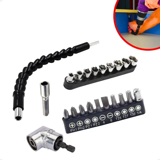 Suporte Extensor Cabo Alongador Adaptador Angular Bits Eixo