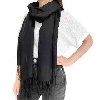 Bufanda Elegante Pashmina Chal Hombre Y Mujer En Color Negro Bufanda Elegante Pashmina Chal Hombre Y Mujer En Color Negro