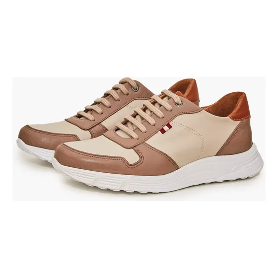 Zapatilla Urbana De Cuero Vison Cloony Hombre Boating