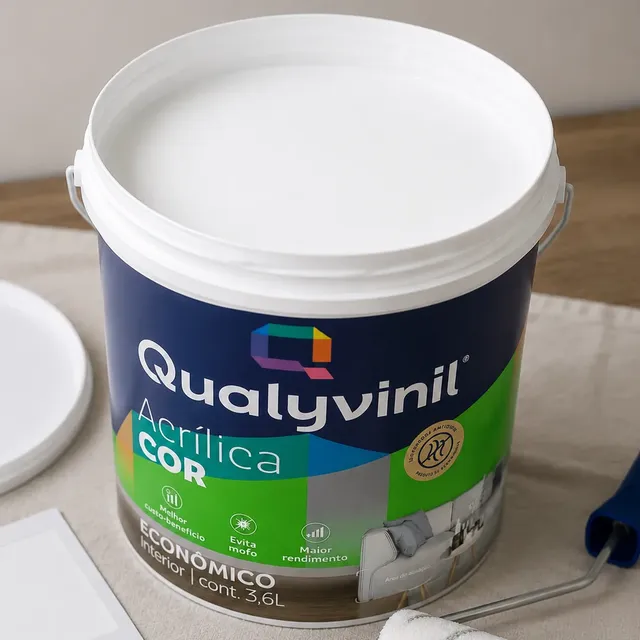 Tinta Acrílica Qualyvinil 3,6l - Escolha Sua Cor Branco Fosco