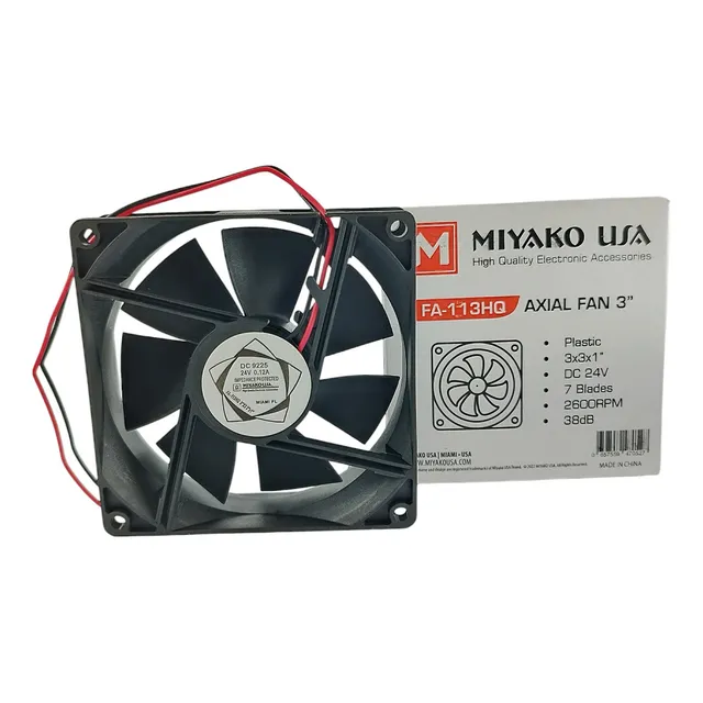 Turbina Fan Cooler 24v Dc - 9 X 9 X 2.4 Cm Plastica Miyako