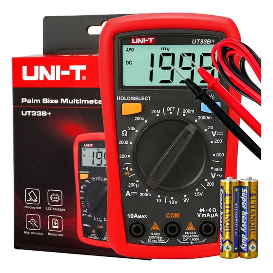 Multimetro Tester Digital Uni-t® Ut33b+® 600v Ac/dc 200ma