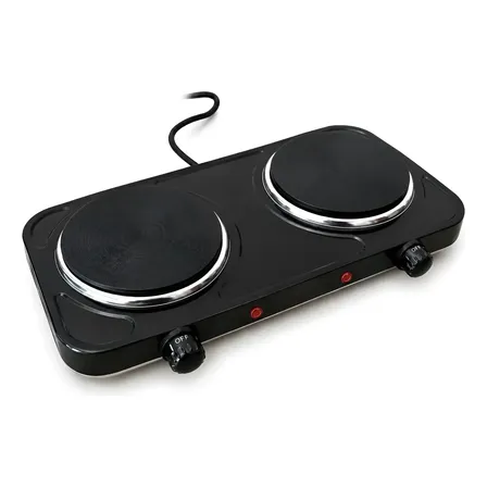 Fogão Cooktop Elétrico 2 Duas Bocas Portátil Mesa Viagens