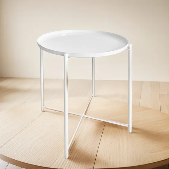 Mesa Nordic Ratona Arrime Hierro Bandeja Desmontable