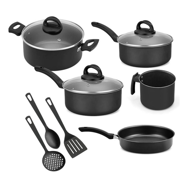 Conjunto De Panelas Antiaderente 5 Peças + Kit Espátulas Conjunto De Panelas Antiaderente 5 Peças + Kit Espátulas