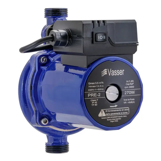 Bomba Presurizadora Agua Calefon Vasser Motorarg Pre2 silenciosa para 2 a 4 baños