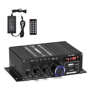 Mini Amplificador De Audio Bluetooth 800w 2 Canales Con Adaptador De Corriente Ak-380 Mini Amplificador De Audio Bluetooth 800w 2 Canales Con Adaptador De Corriente Ak-380