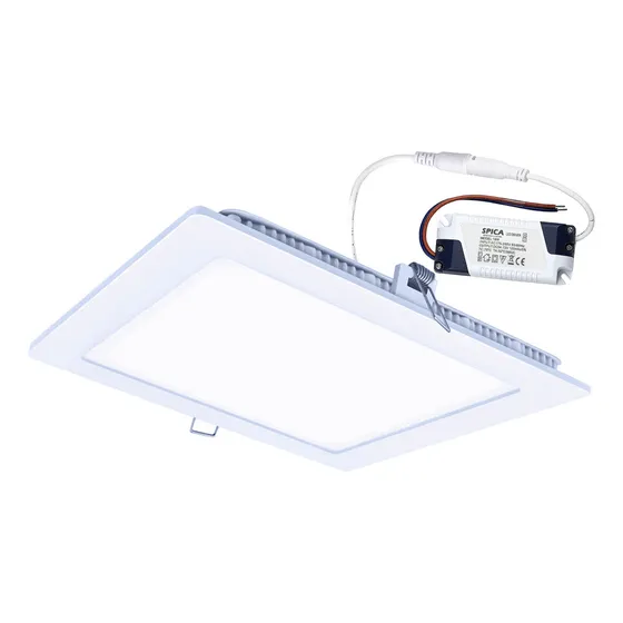 Panel plafon Embutir Interior SPICA CEF-18 Cuadrado 18W Luz LED Blanca Fria Carcasa Color Blanco