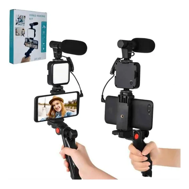 Trípode Para Selfie Con Luz Y Micrófono Tik Tok Vlog Redes S