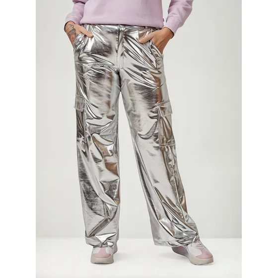 Pantalon Cargo Engomado Elastizado Tiro Alto Talles Grandes